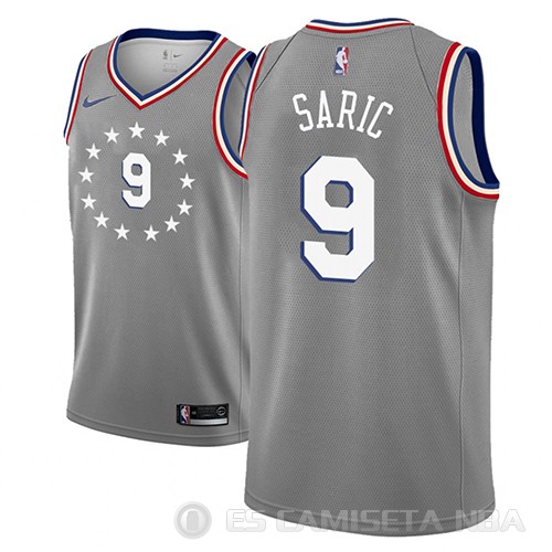 Camiseta Dario Saric #9 Philadelphia 76ers Ciudad 2018-19 Gris - Haga un click en la imagen para cerrar